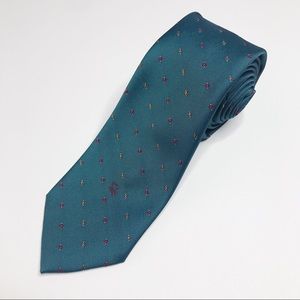 Vintage Dior Teal Green Silk Blend Tie